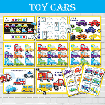 Preview of Children's Car Book for learning mathematics and letters