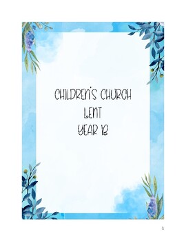 Preview of Children's Church Lent Year B RCL