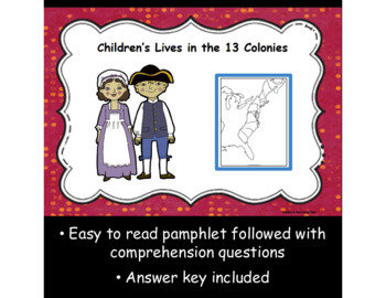 Children's Lives in the 13 Colonies by Taddeo's Teaching Tent | TPT