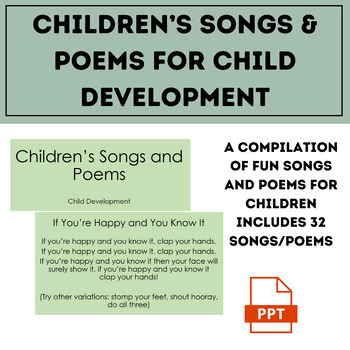 Preview of Children’s Songs & Poems for Child Development