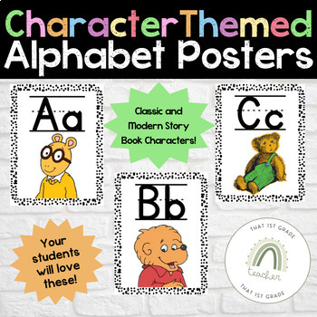 Preview of Children's Story Book Characters Themed Alphabet Posters