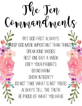 Children S Ten Commandments Wall Art By Find Me In First Tpt