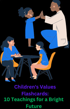 Preview of Children's Values Flashcards: 10 Teachings for a Bright Future