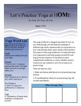 Preview of Children's Yoga Workbook