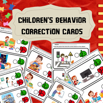 Preview of Children's behavior correction cards.