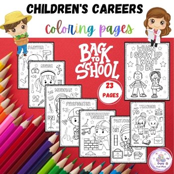 Preview of Children's careers  | 22 Jobs and Occupations Coloring sheets for Kids