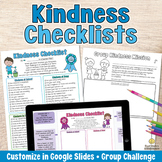 KINDNESS CHECKLISTS Kindness Challenge to Build Character 