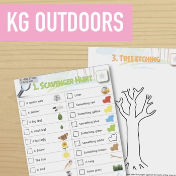 Preview of Children's Outdoor Activities: Scavenger Hunt & Tree Etching