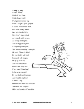 Children's Poetry - A Bug! A Bug! by Mark Weakland | TpT