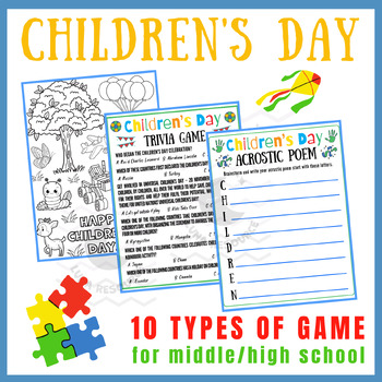 Preview of Childrens day fun independent reading Activities Unit Sub Plans Early finishers