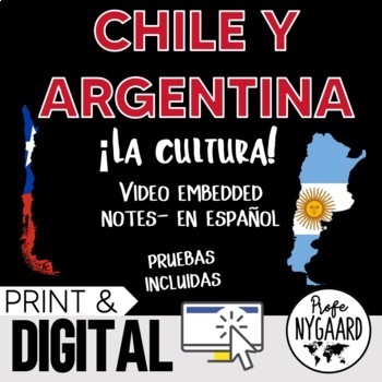 Preview of Chile y Argentina Culture- video embedded notes (en español)