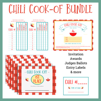 Preview of Chili Cook-Off Bundle for staff luncheon or classroom competition