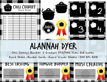 Preview of Chili Cook Off Party Printables| DIGITAL| Harvest| Party| SVG| PNG| Award| Score
