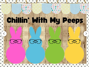 Preview of Chillin' With My Peeps Printable Easter Bulletin Board Kit | Door Decoration