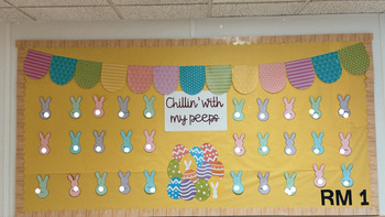 Preview of Chilling With My Peeps Easter Bulletin Board Bunny Template
