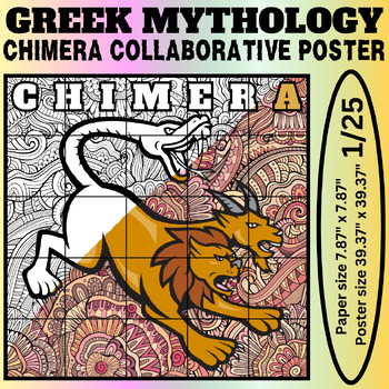Preview of Chimera Collaborative Coloring Poster: Unleash the Power of Greek Mythology