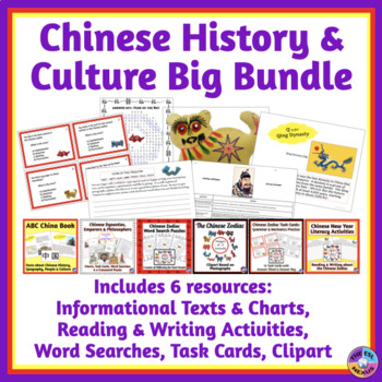 Preview of Chinese New Year, Chinese Zodiac, Chinese Dynasties Reading, Writing & Clipart