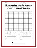 China - Bordering Countries Word Search
