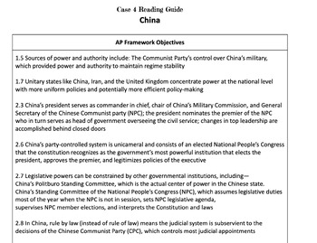 Preview of China Case Study O'Neil Reading/Study Guide