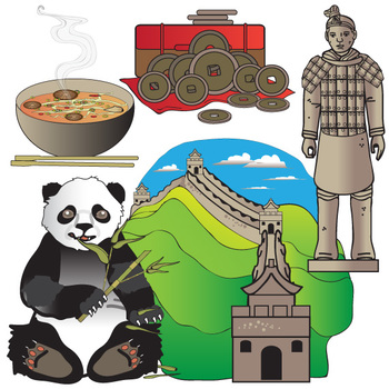 China Symbols Set Clipart, Chinese Cultural Set