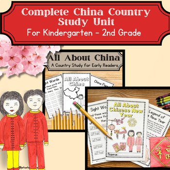 Preview of China Country Study K, 1st and 2nd Grade Bundle with Lunar New Year Mini Book