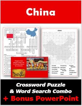 Preview of China Crossword Puzzle & Word Search Combo + Bonus PowerPoint