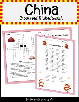 Preview of China Crossword & Wordsearch 3-12 MorningWork Digital Resources Asian Culture