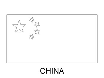 Preview of China Flag Printable , China Flag Coloring Sheet