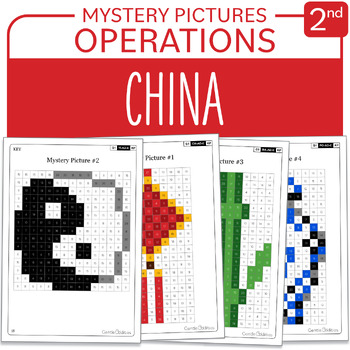 Preview of China Math Mystery Pictures Grade 2 Additions Subtractions 1-100