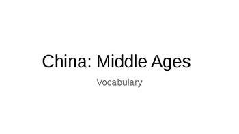 Preview of China: Middle Ages vocabulary visuals