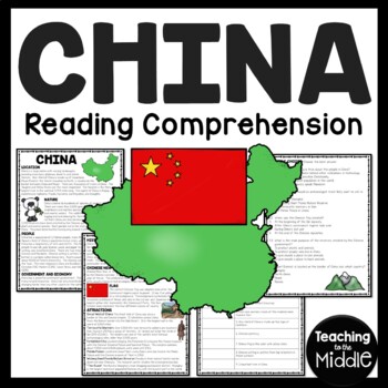 Preview of China Overview Reading Comprehension Worksheet Country Studies Asia