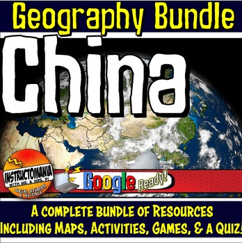 Preview of Geography of China Physical Maps World Curriculum Middle School 6th, 7th Grade