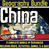 China Physical Geography Bundle, Map Activities & Quizzes 