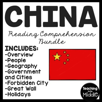 Preview of China Reading Comprehension Worksheet Bundle Country Studies Asia