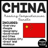 China Reading Comprehension Worksheet Bundle Country Studies Asia