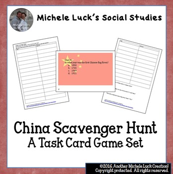 Preview of China Scavenger Hunt Task Card Activity! Great End of Year Review Game!