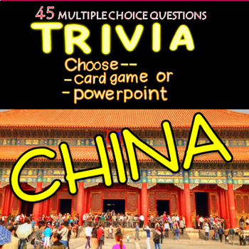 Preview of China Trivia -  Powerpoint /Card Game 45 Questions
