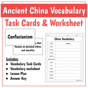 Preview of China Vocabulary Task Cards & Activity
