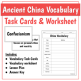 China Vocabulary Task Cards & Activity