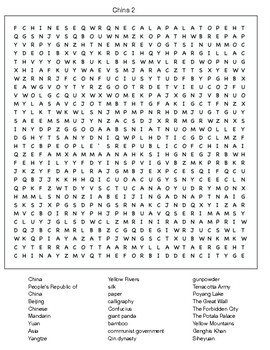 China Word search by Pointer Education | Teachers Pay Teachers