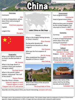 China Worksheet by Middle School History and Geography | TpT