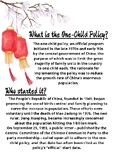 China's One Child Policy Gallery Walk & Handout