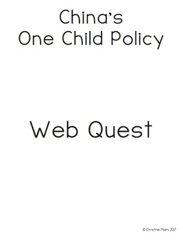 Preview of China's One Child Policy Web Quest