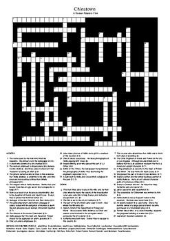 Chinatown (1974 Film) Review Crossword Puzzle by M Walsh TpT