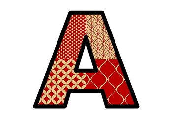 Preview of Chinese, Asian Patterns, Bulletin Board Letters, Classroom Decor, A to Z letters