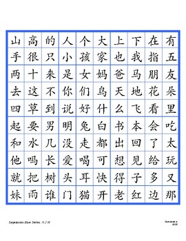 Chinese Character Hundred Board in Simplified - Basic Chinese 500 