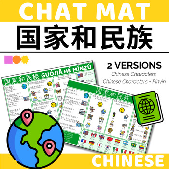 Preview of Chinese Chat Mat - My Country - Describing Places in Chinese - Pinyin/Chinese