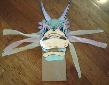 paper bag puppet dragon