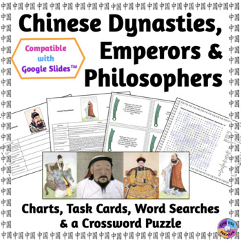 Chinese Dynasties, Emperors & Philosophers: Charts, Task Cards & Puzzles