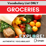 Chinese EDITABLE Vocabulary List - Groceries